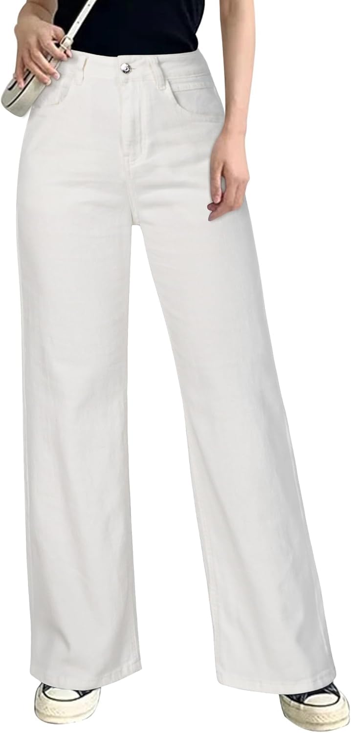 Women Wide Leg Jeans High Waist Baggy Jeans for Women Loose Boyfriends Jeans Denim Pants 90s