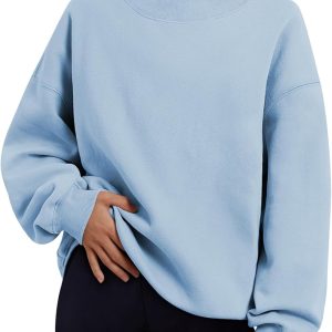 Womens Oversized Sweatshirts Turtleneck Pullover Long Sleeve Hoodies Tops Fall Fashion Outfits 2025 Clothes