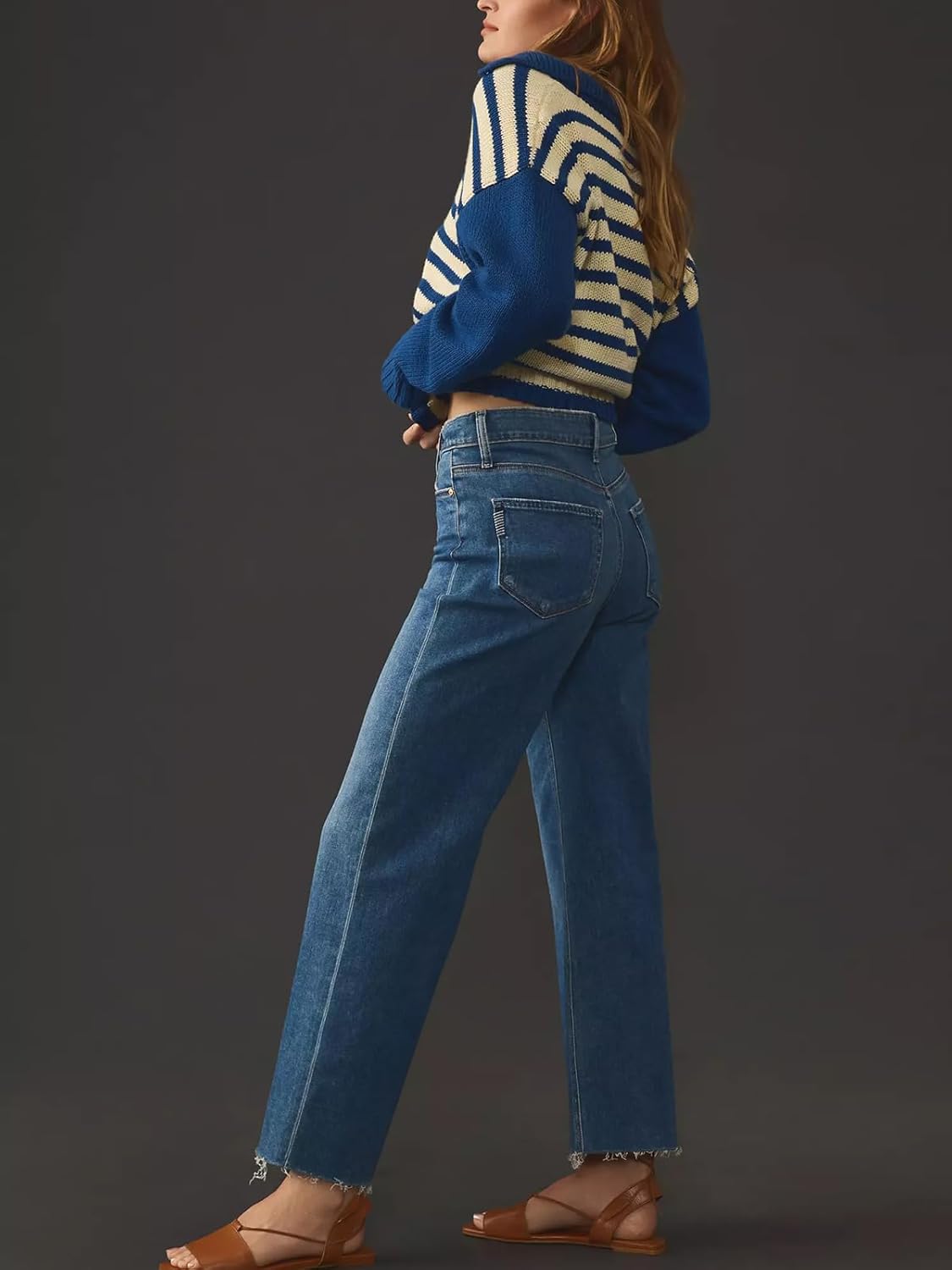 Jeans for Women Wide Leg Baggy High Waist Boyfriends Straight Leg Stretchy Denim Pants Trendy Fall 2025 - Image 2