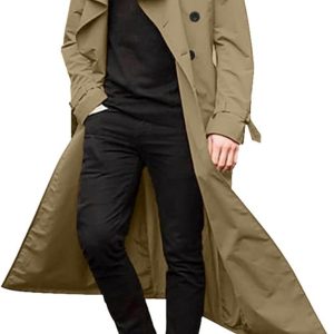 Trench Coat Men Winter Slim Coat Trench Lapel Long Jacket Double Breasted Overcoat Soft Elegant windbreaker