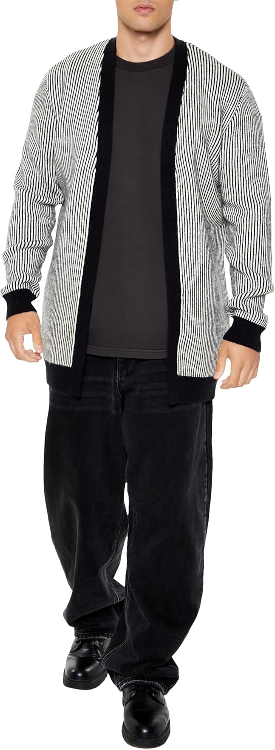 Men's Striped Cardigan Sweater - Image 2
