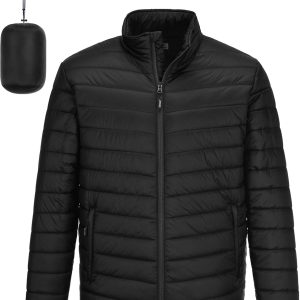 men Lightweight Packable Puffer Winter Jacket Insulated Puffy Coat for Snow Ski Hiking Travel