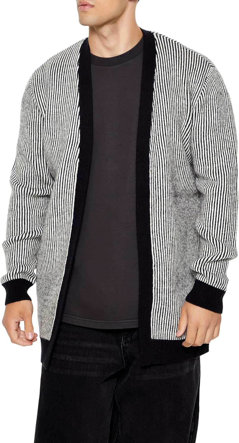Men's Striped Cardigan Sweater